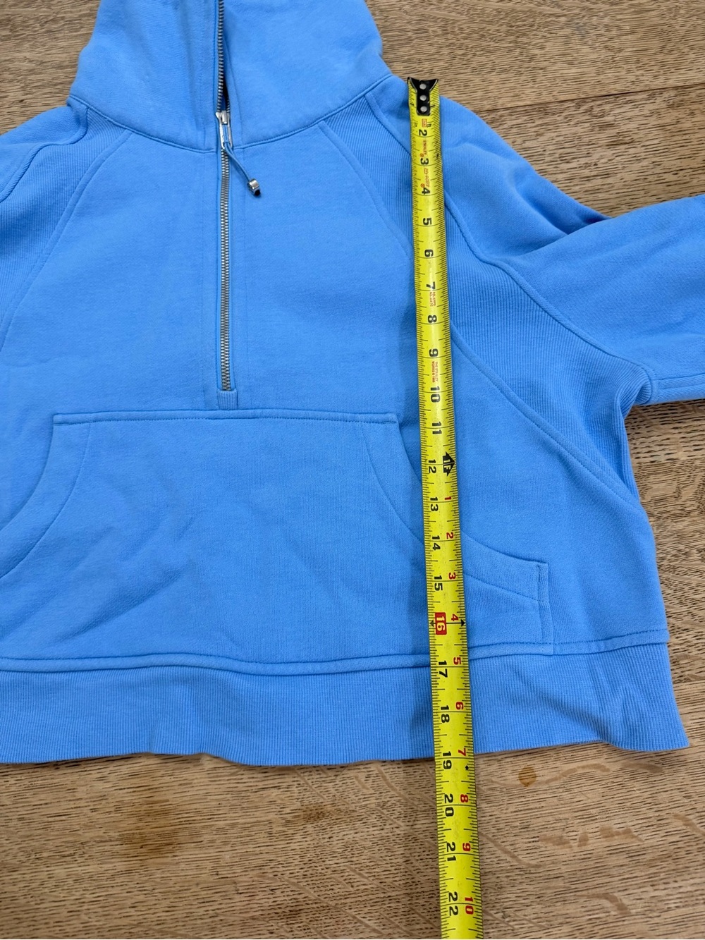 Lululemon Cropped Scuba Blue Funnel Neck Oversized Sweatshirt Pullover - Picture 14 of 17